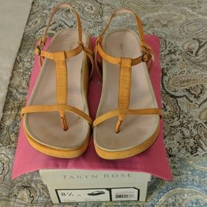 Taryn Rose flat sandals in Fanta orange!